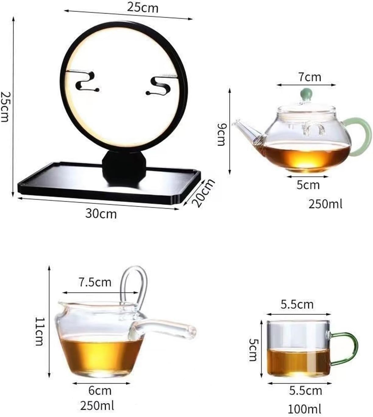 Beverage Serveware Creative heat-resistant glass teapot set with light glass teapot lazy tea maker tea set Water Carafe