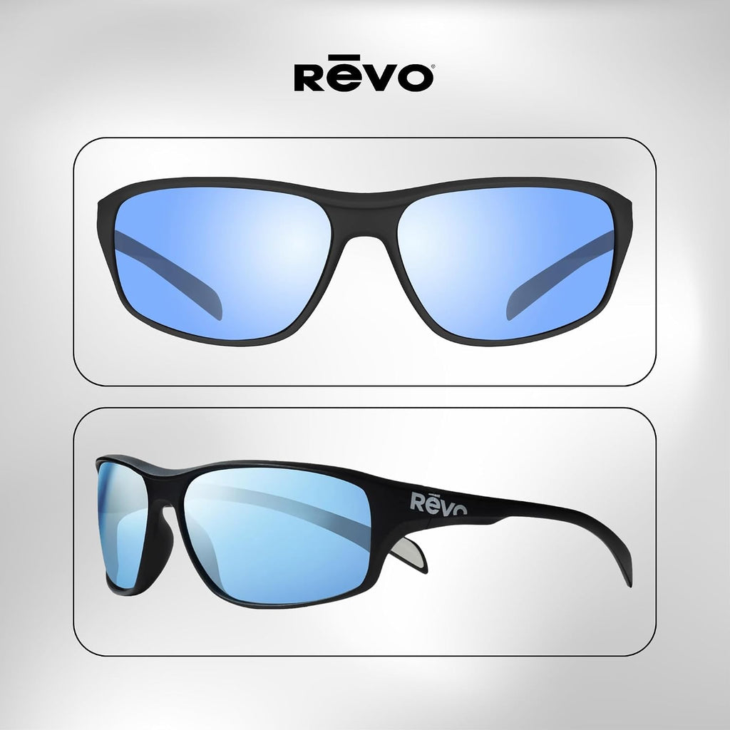 Revo Vertex 65MM Wraparound Rectangular Sunglasses For Men For Women + Bundle Leash + BUNDLE with ACCESSORY EYEWEAR