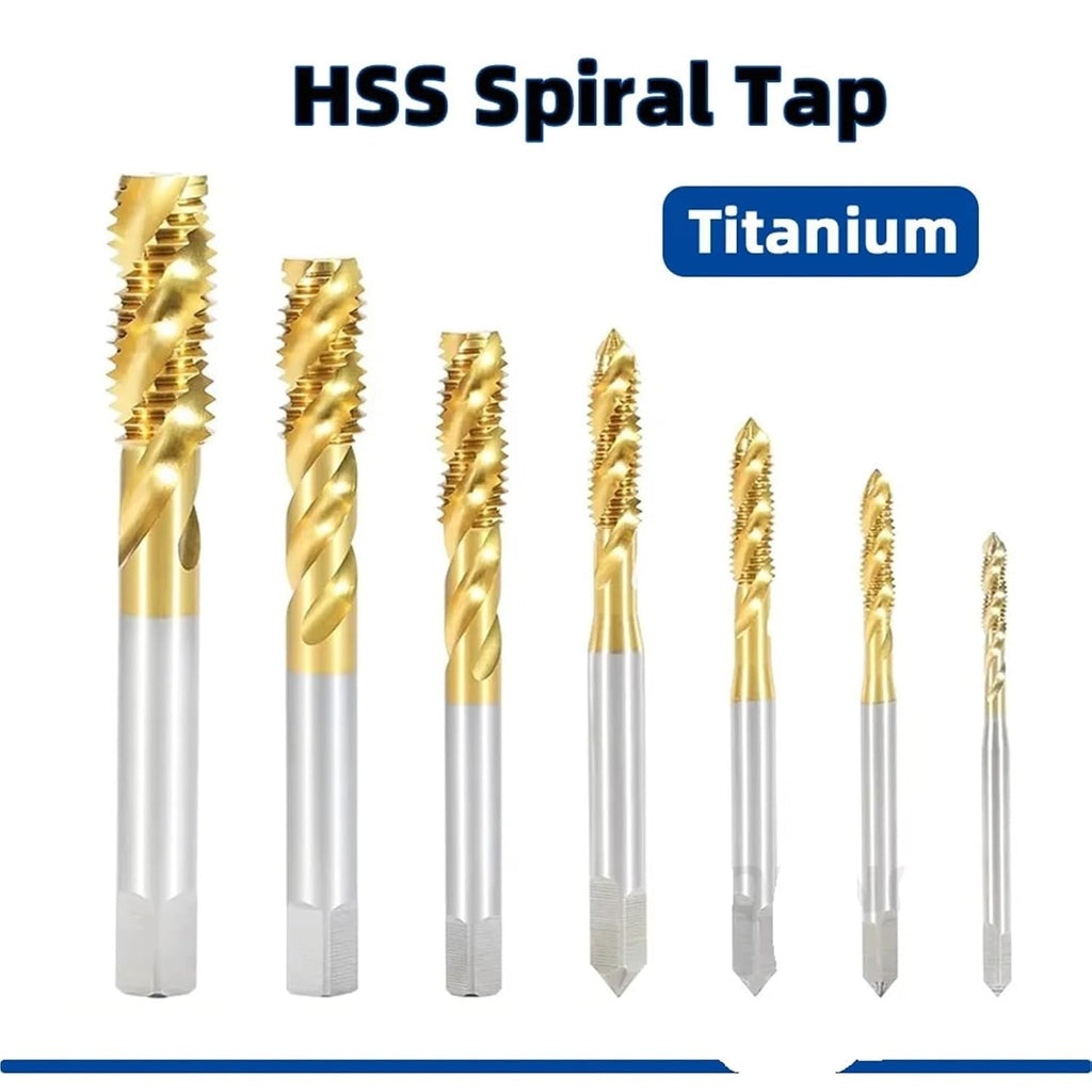 HSS Titanium Shank Spiral Point Screw Tap Machine Thread Tap and Dies Metric Tap for Metalworking Tools M3-M16(HSS M20x2.5)