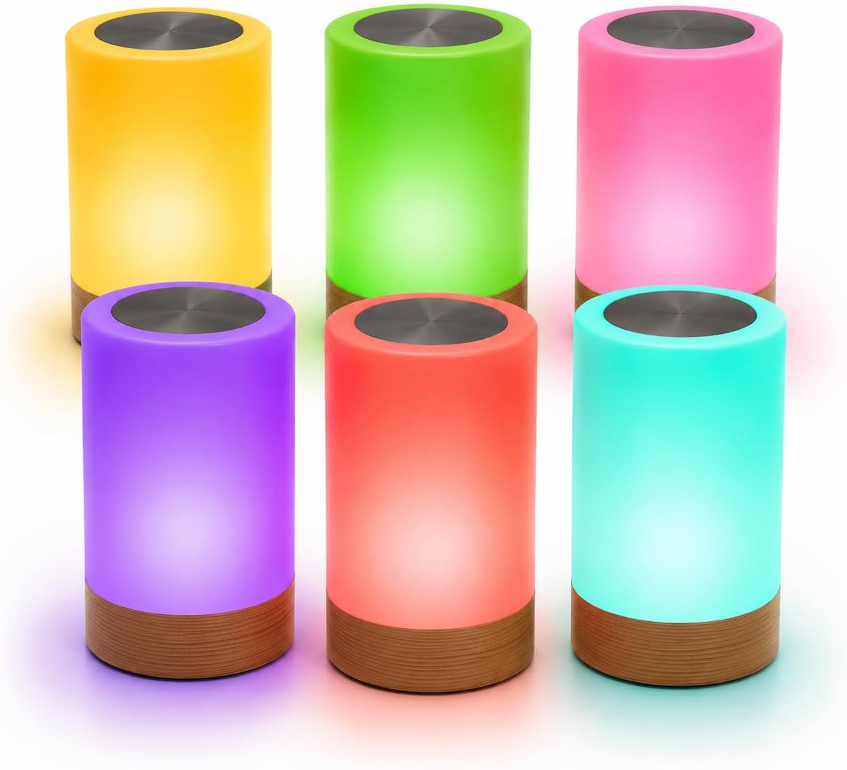 Friendship Lamp Lumi by Filimin - Best Friend WiFi Touch Lamp Real Beech Wood LED Light for Long-Distance Connection, Relationship, Friendship, Gifts, Couples, App Setup - No Subscription Set of 6