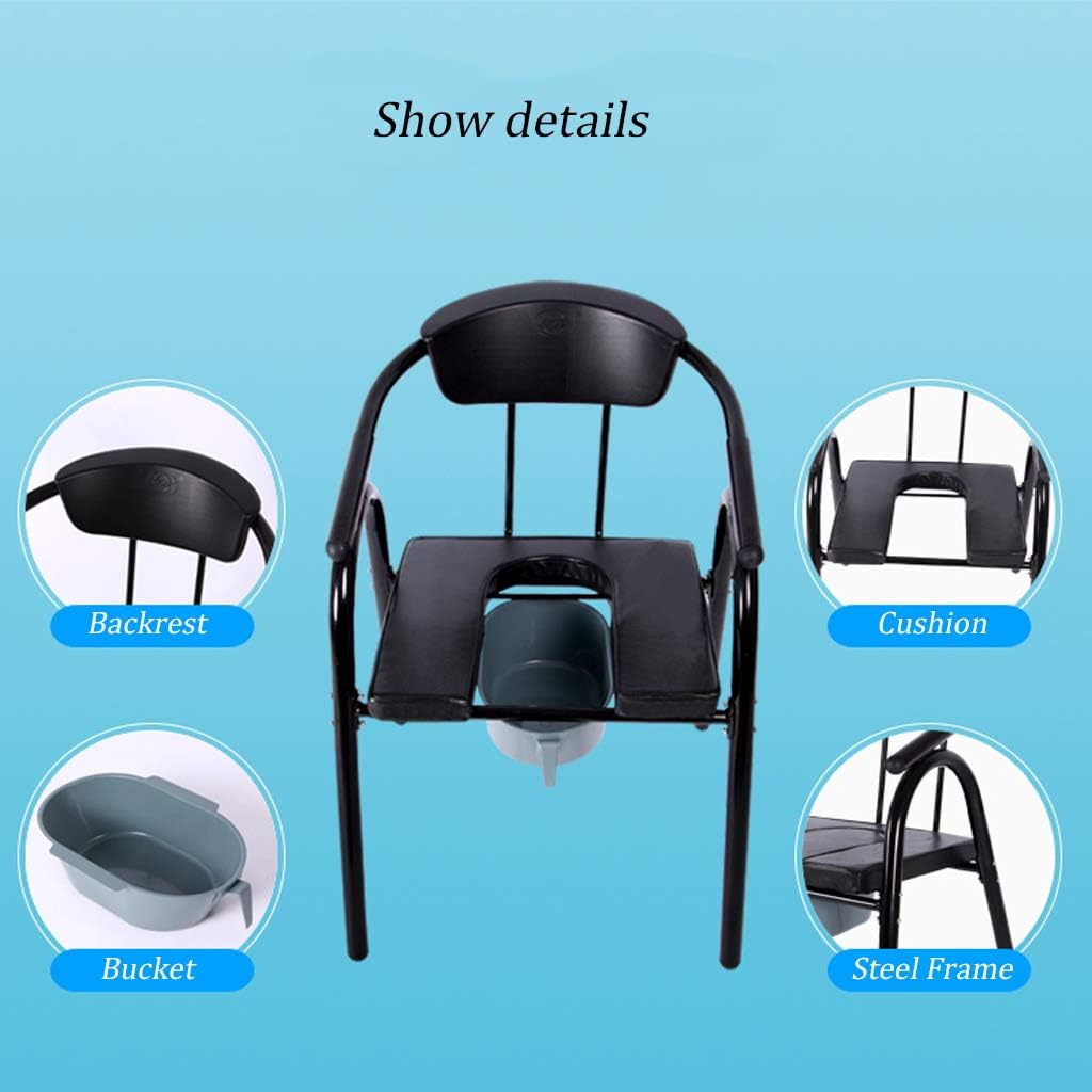 Heavy Duty Handicap Toilet Seat with Handles and Bucket,Bedside Commode Chair Pregnant Bath Stool for Easy Transfer Tool-Free Assembly