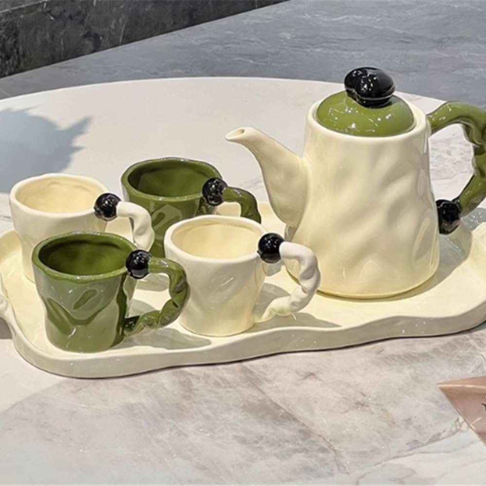 Beverage Serveware Household Set, Living Room, Dining Room, Ceramic Cold Water Pot, Tea Cup, Tray, Cup Holder Water Carafe