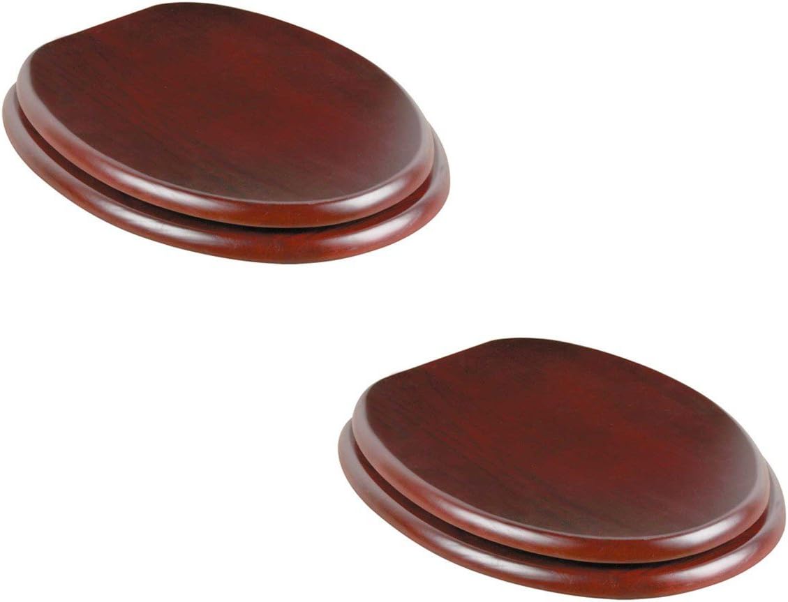 Renovators Supply Manufacturing Wooden Toilet Seat Elongated Toilet Seats For Standard Toilets, Cherry Finish Wooden Toilet Seat Pack Of 2