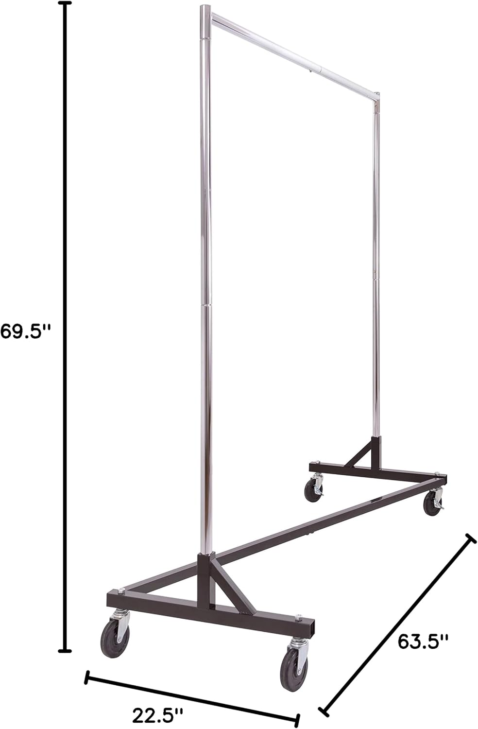 Econoco Commercial Garment Rack - Rolling Clothes Rack, Heavy Duty (Z Rack with Garment Cover, Black)