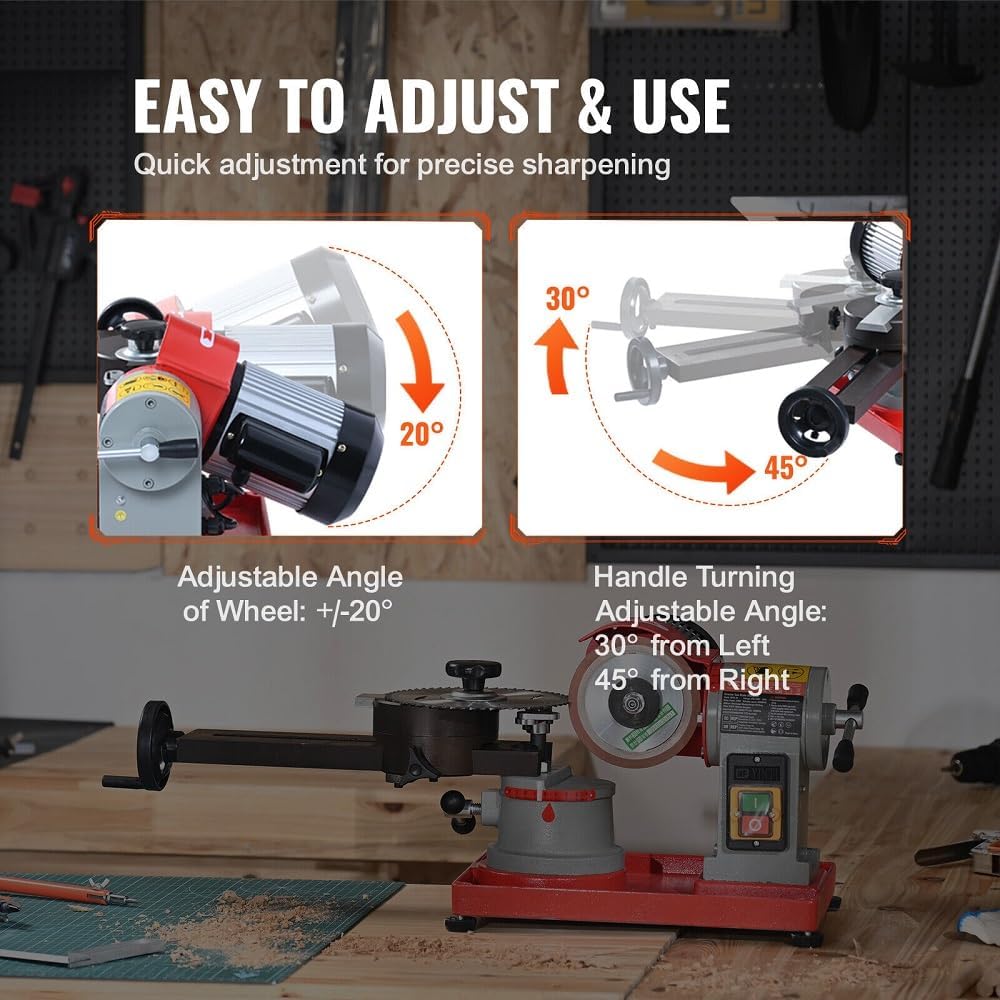 Circular Saw Blade Sharpener Grinder 370W 3600RPM & 5-inch Grinding Wheel