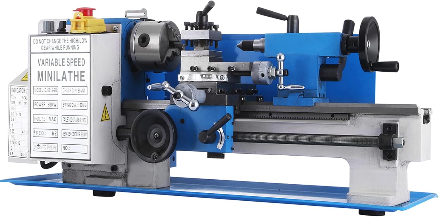 Vevor Metal Lathe 7 x 12 Inch, Precision Mini Metal Lathe 2250 RPM 550W Variable Speed, Mini Lathe Precision Bench Top Metal Working Lathe for Various Types of Metal Turning : Tools & Home Improvement