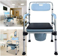Commode Chair,Toilet Chair Elderly Mobile Toilet,Aluminum Alloy Anti-Slip Adult Folding Toilet Bedside Bathroom Chair Toilet Seat Commode Chair with Removable Pot Adjustable Height
