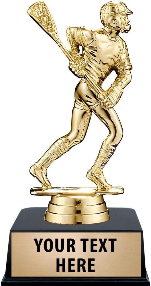 Crown Awards Lacrosse Trophies with Custom Engraving, 6' Personalized Boys Lacrosse Trophy On Black Base Prime