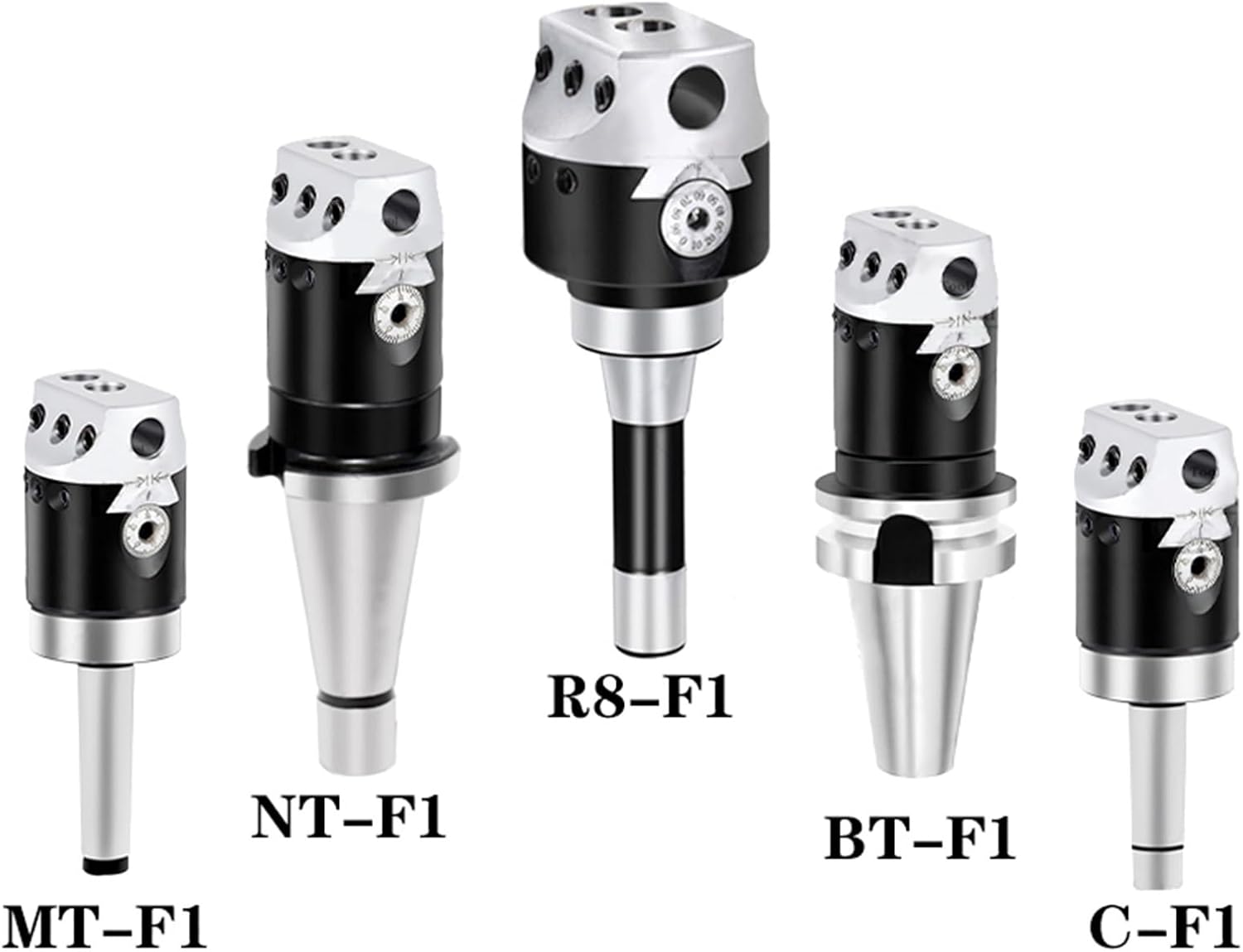 1pc -F1 2/3/4 inch 50/75/100mm F1 Type Boring Head 12/18/25mm Lathe Boring Bar Milling Holder For Milling Machine Tools + Hex Wrenche(BT40 Tool Holder)