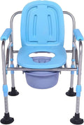 Shower Stool Bath Chair Toilet Seat Heavy Duty Drop Arm Bariatric Commode Homecare Toilet Chair with Arms and Bathroom Safety Frame for Elderly,Adults Adjustable Seat Height Easy Transfer