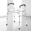 Adjustable Toilet Seat Riser for Seniors with Handles, Widened Commode Seat, rts Up to 300lbs, Ideal for Elderly Height & Width Adjustable (White)