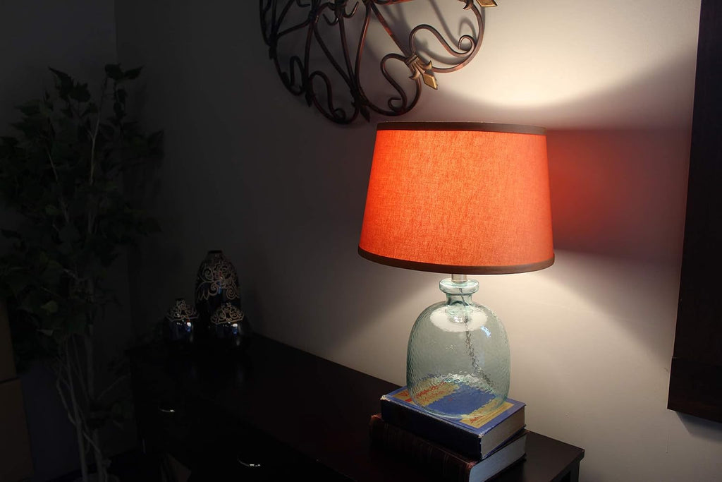 FenchelShades.com Set of 2 Lampshades 10' Top Diameter x 12' Bottom Diameter x 8' Slant Height with Washer (Spider) Attachment. Attaches to Lamps with an existing Harp (not included) (Linen Cedar)