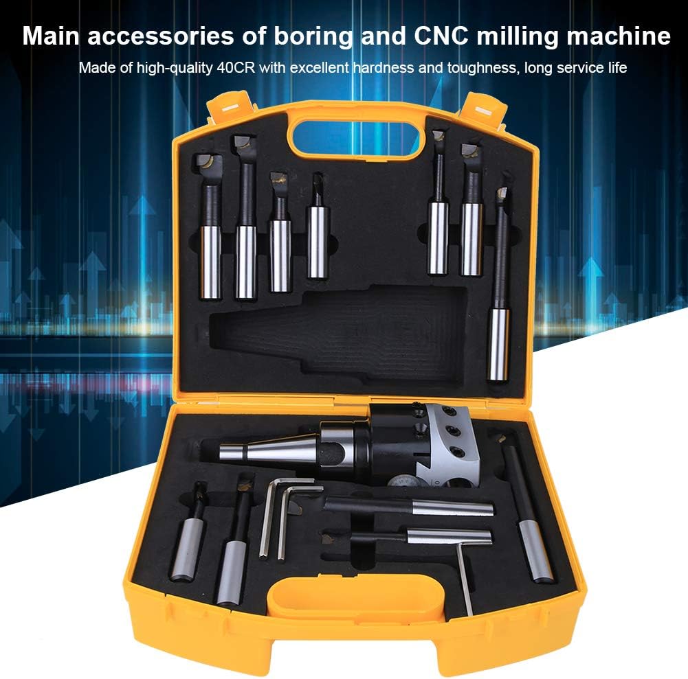 17PCS Boring Head Set Metric System 40Cr Boring Bars CNC Milling Tools Kit Set NT30-F1-18 NT40-F1-18 75mm Boring Head (NT40-F1-18-12PCS)
