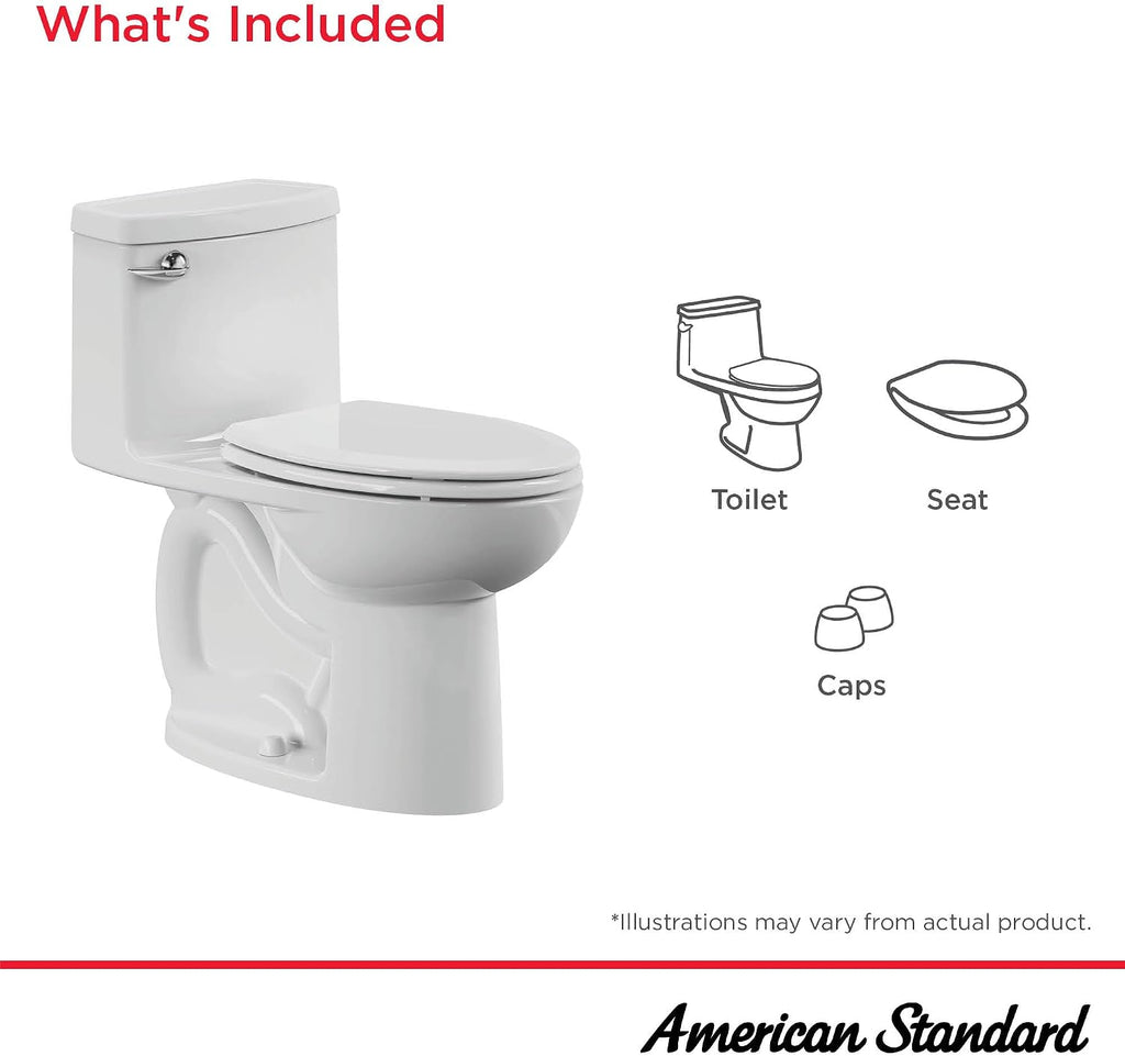 American Standard 2403128.021 Compact Cadet 3, One-Piece Toilet with Slow Close Toilet Seat, Elongated Front
