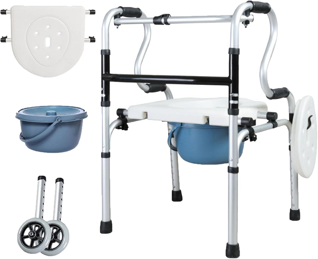 Raised Toilet Seat with Handles Up to 380lbs, Elevated Handicap Toilet Seat Riser for Seniors with Soft Padded, Height Adjustable, Stand Alone Toilet Safety Frame, fit Any Toilet