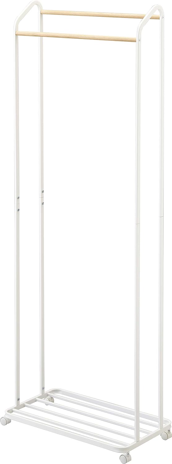 YAMAZAKI home Tower Rolling Garment Rack WH Space saving One Size White
