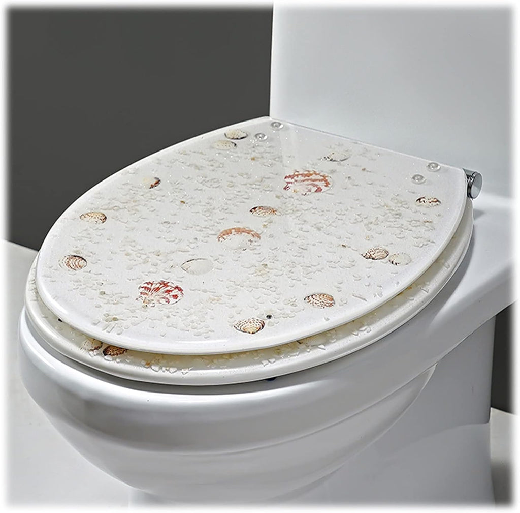 Toilet Seat Quick Release Toilet Seat, Heavy-Duty Soft Close Toilet Lid Oval Shape, Environmentally Friendly Resin Toilet Seat Adjustable Hinges
