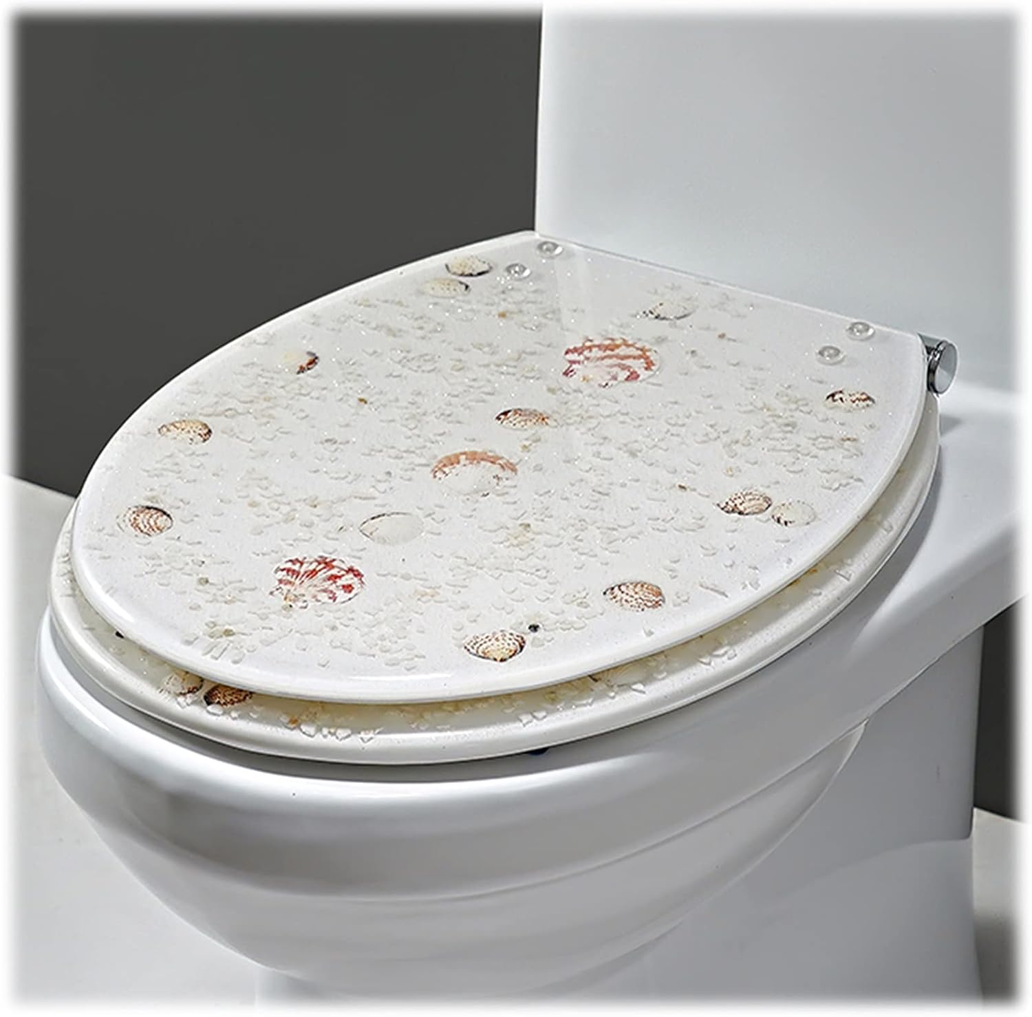 Toilet Seat Quick Release Toilet Seat, Heavy-Duty Soft Close Toilet Lid Oval Shape, Environmentally Friendly Resin Toilet Seat Adjustable Hinges