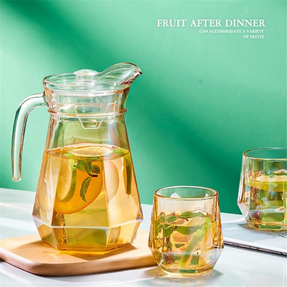 Beverage Serveware 1800ml Glass Cold Water Pitcher Large Capacity Teapot Household High Temperature Resistant Duckbill Water Kettle Water Carafe