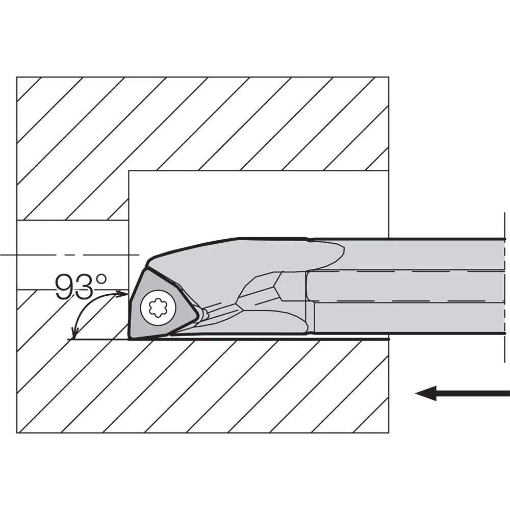 Kyocera S10HSWUBR0808AE Right-Hand, Positive Rake, Dynamic Bar Boring Bar with 3 Degree Lead Angle and 8.00mm Minimum Bore Dia.