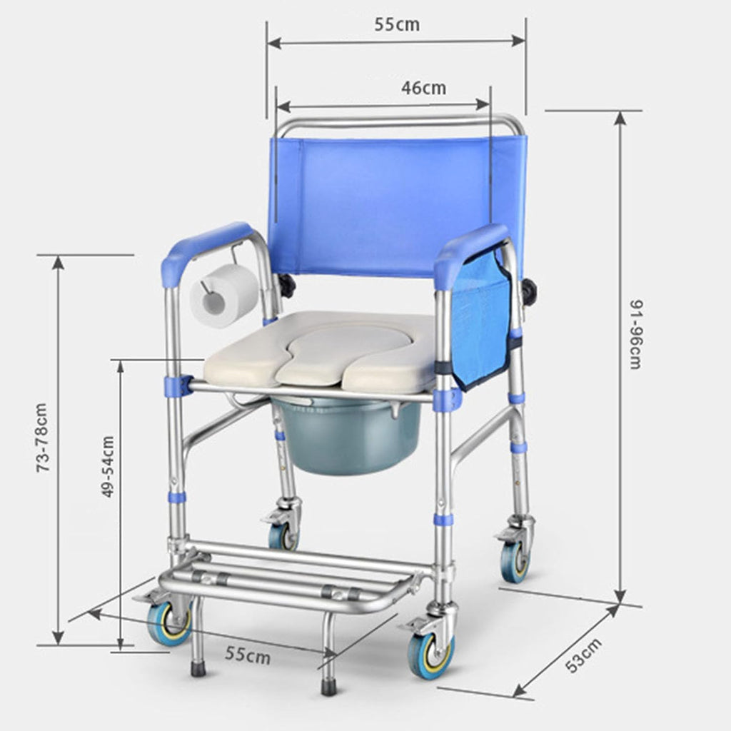 Raised Toilet Seat with Handles Up to 500 Lbs, Elevated Handicap Toilet Seat Riser for Seniors with Soft Padded, Height Adjustable, Bedside Commode Wheelchair, Fit Any Toilet, Blue