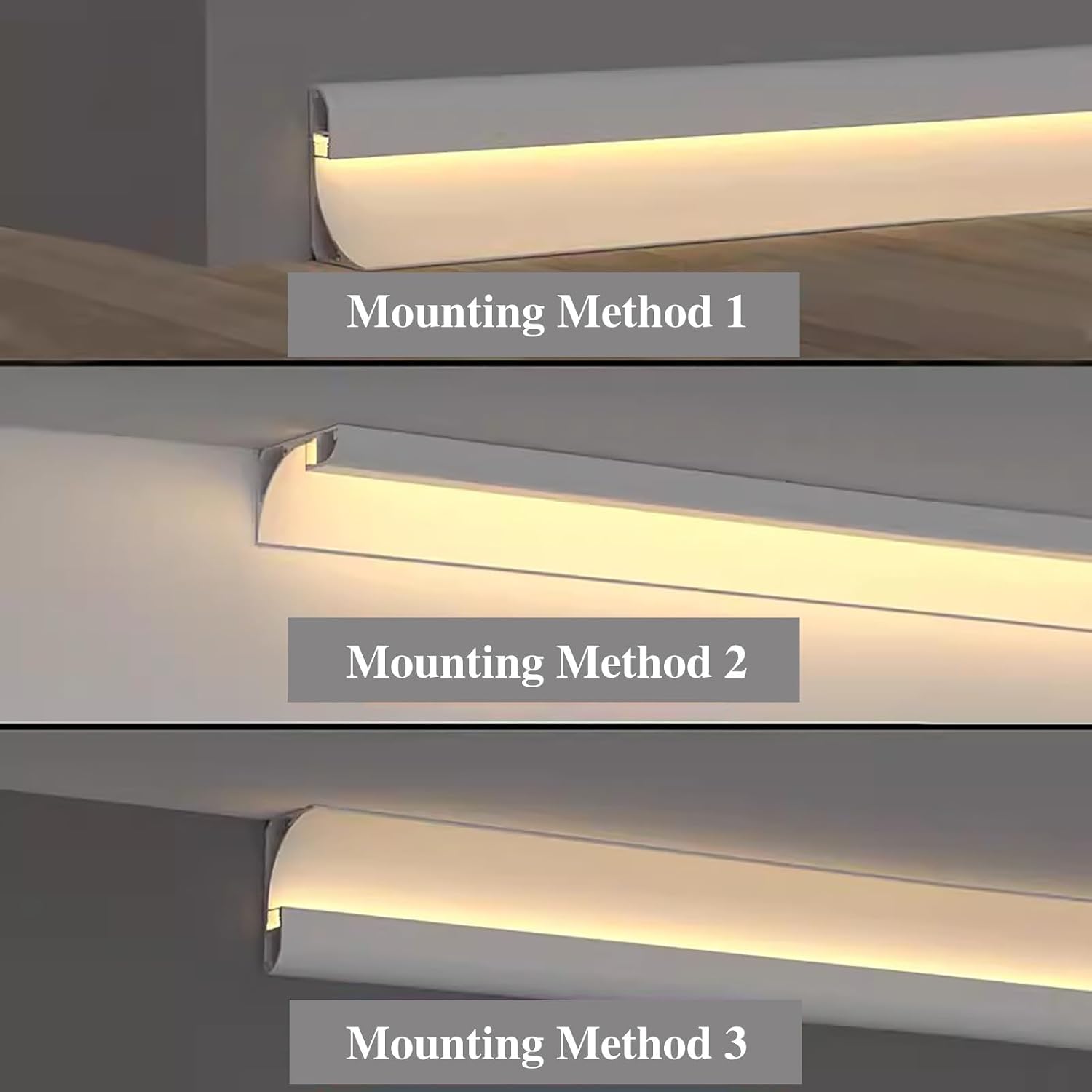 Led Light Strip Ceiling Diffuser Channel with Corner, Home Decor Indirect Lighting Track for Office Theater, Plaster Decorative Caps(White,2 m/6.5 ft)