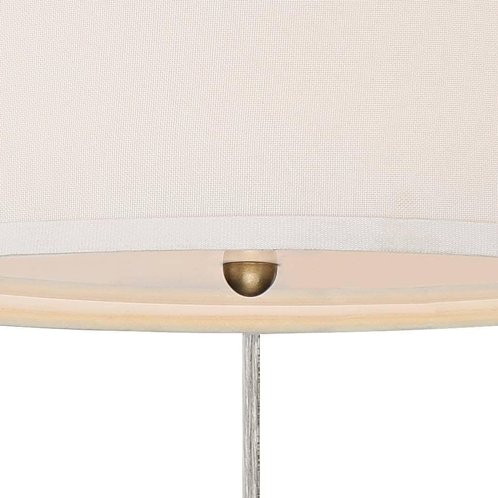 360 Lighting Adair Mid Century Modern Wall Lamps Set of 2 with Smart Sockets Warm Brass Metal Plug-in 12' Fixture Linen Drum Shades for Bedroom Bedside Reading Living Room Hallway House