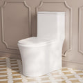 DeerValley One Piece Toilet, Elongated Toilet for Bathroom with 17.24' Comfortable Chair Seat Height, Dual Flush 0.8/1.28 GPF and MAP 1000g, Modern Toilet, 12' Rough-In Toilet Bowl