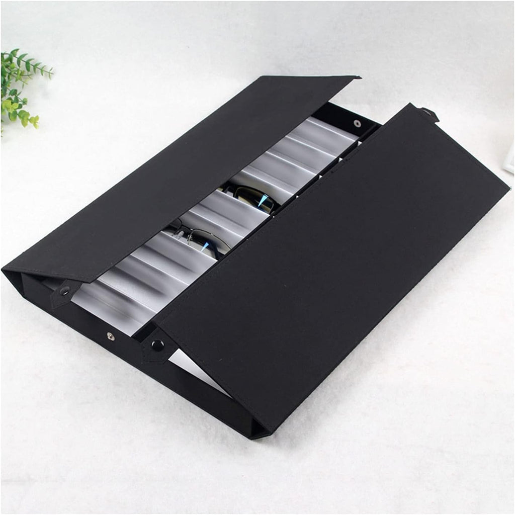 Eyeglass Displays 20 Slots Eyewears Organizer Display Case Holder - Double Row Durable Eye Glasses Storage Stand with Lid for Eyeglasses or Jewelry Display Risers