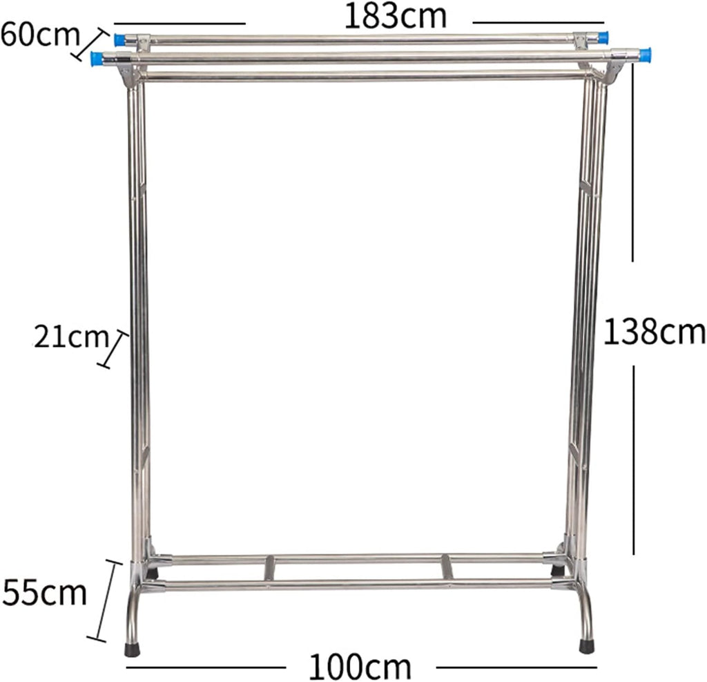 Metal Clothing Rack On Wheels, Rolling Garment Rack With Wheels, Garment Rack Rolling Clothes Rack Withhanging Rod For Bedroom, Hall, Clothes Store (C)