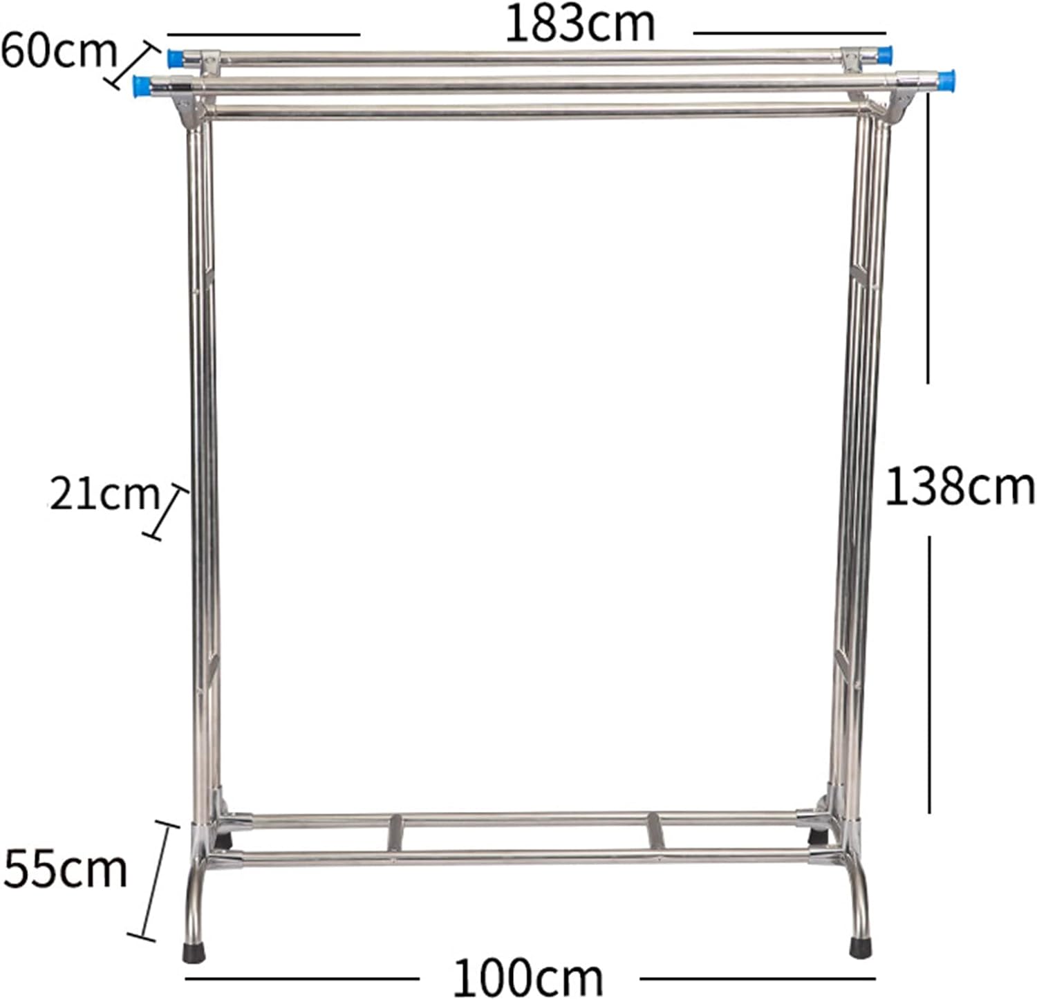 Metal Clothing Rack On Wheels, Rolling Garment Rack With Wheels, Garment Rack Rolling Clothes Rack Withhanging Rod For Bedroom, Hall, Clothes Store (C)