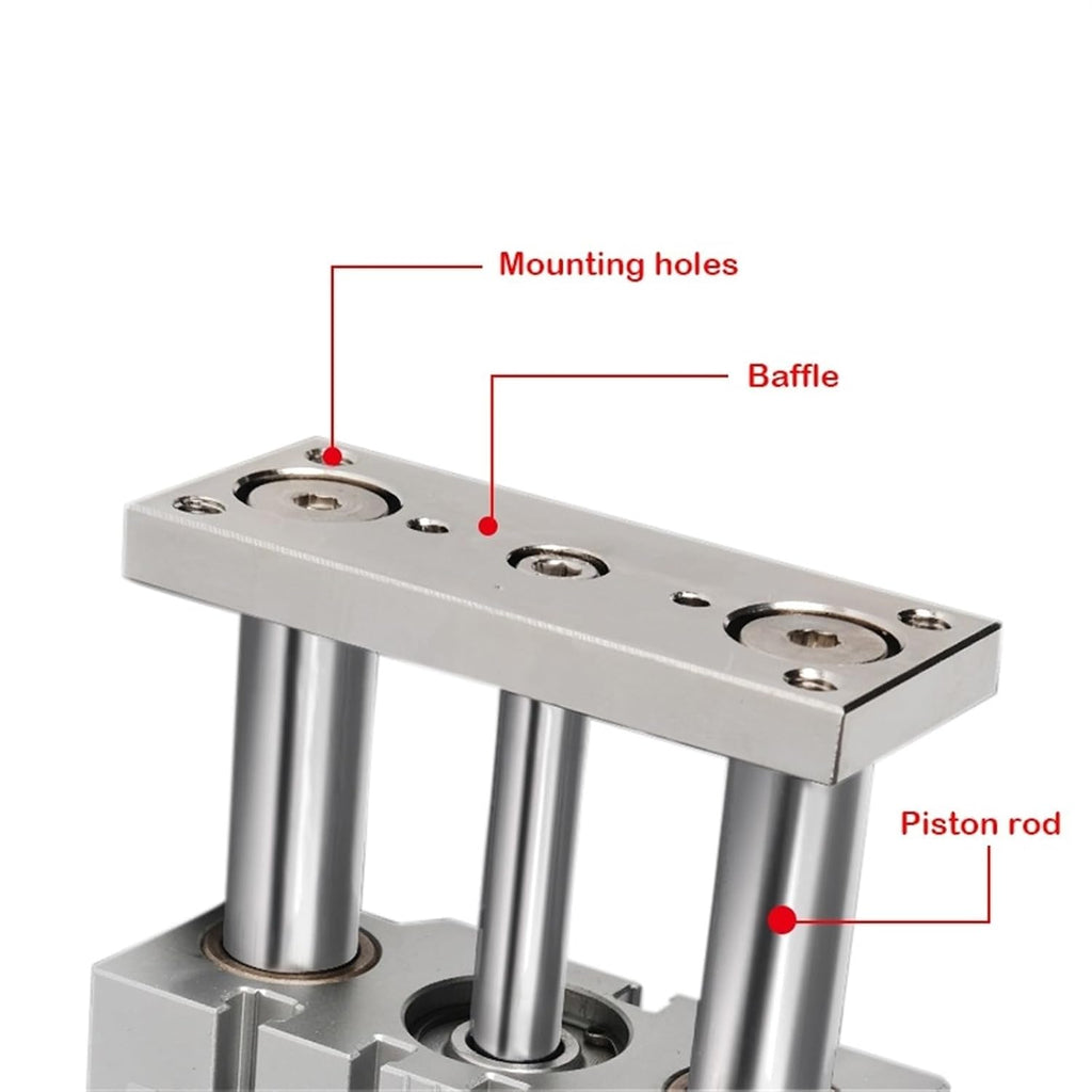 MGPM Thin Cylinder with Rod Bore 12 16mm Three Axis Three Bar Stroke10 15 50 75 150 250mm Double Pneumatic Cylinder 1Pcs(Stroke 150mm,MGPM16 (Bore 16mm))