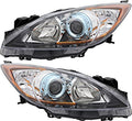 For Mazda 3 Headlights Lamps Set 2012 2013 Halogen Driver and Passenger Side
