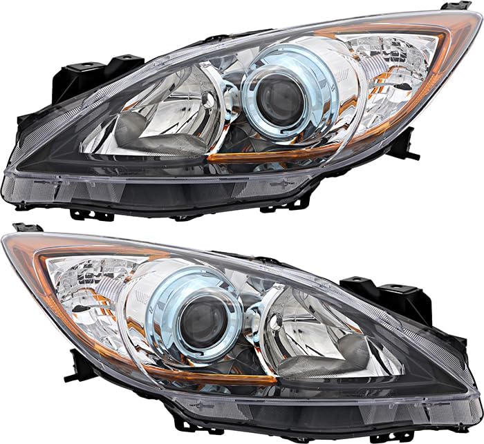 For Mazda 3 Headlights Lamps Set 2012 2013 Halogen Driver and Passenger Side