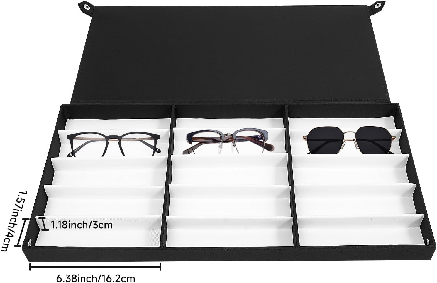 180 Slot Eyeglasses Storage Trolley Case, Optical Gasses Frame Display Trolley Case with 4 Wheels, Portable Eyewear Storage Collector Display Trolley Suitcase with 12 Independent Trays, Smooth Zip