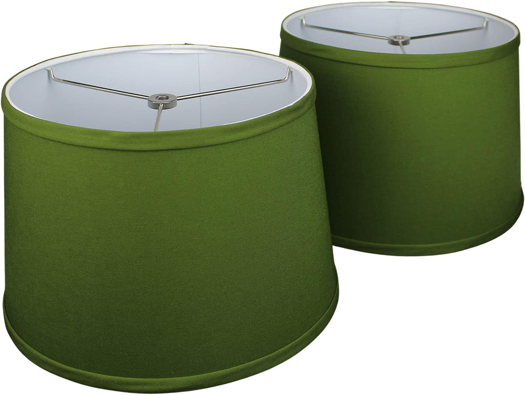 FenchelShades.com Set of 2 Lampshades 10' Top Diameter x 12' Bottom Diameter x 8' Slant Height with Washer (Spider) Attachment. Attaches to Lamps with an existing Harp (not included) (Linen Avocado)