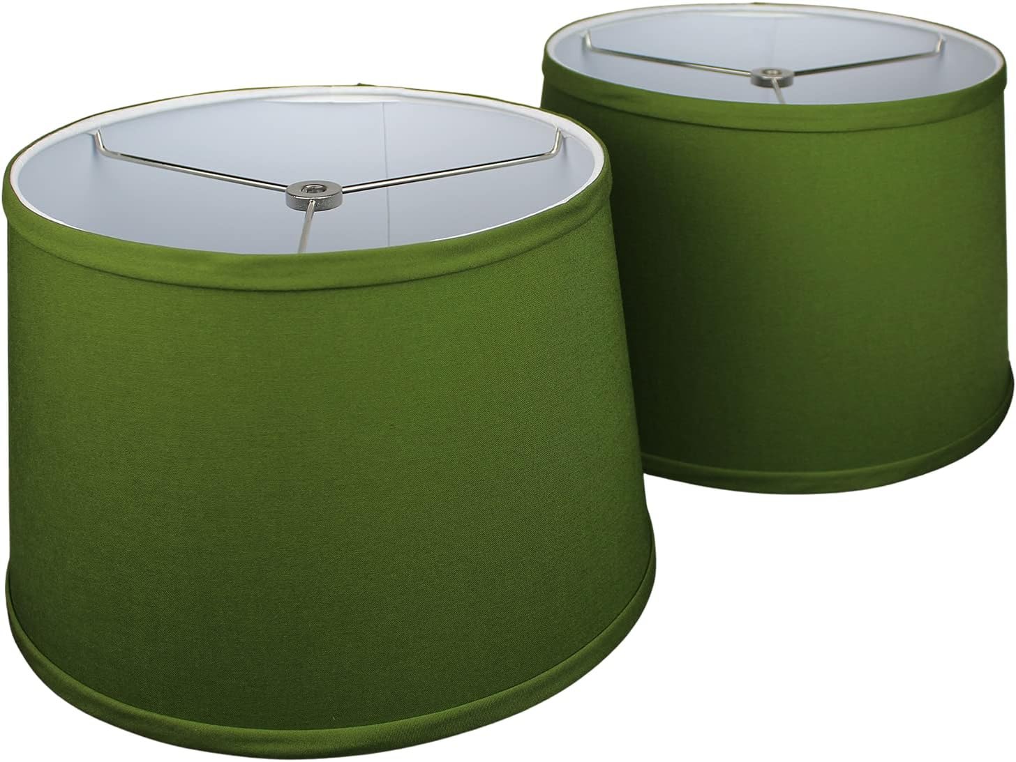 FenchelShades.com Set of 2 Lampshades 10' Top Diameter x 12' Bottom Diameter x 8' Slant Height with Washer (Spider) Attachment. Attaches to Lamps with an existing Harp (not included) (Linen Avocado)