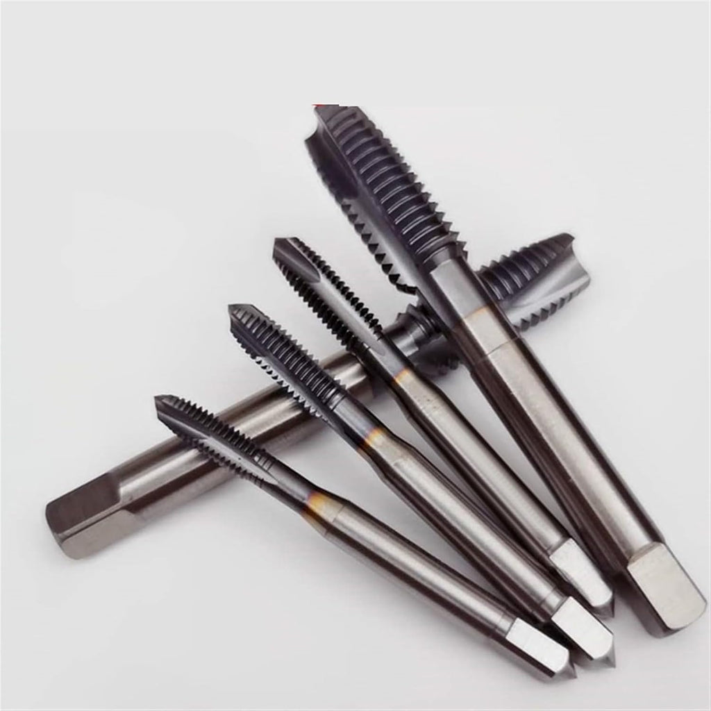 1Pcs Cobalt Screw Thread Tap Drill Bits Spiral Pointed Flute Metric M2-M16 TICN Coated Machine Tap for Stainless Steel(Pointed Tap,10PCS_M5X0.8)