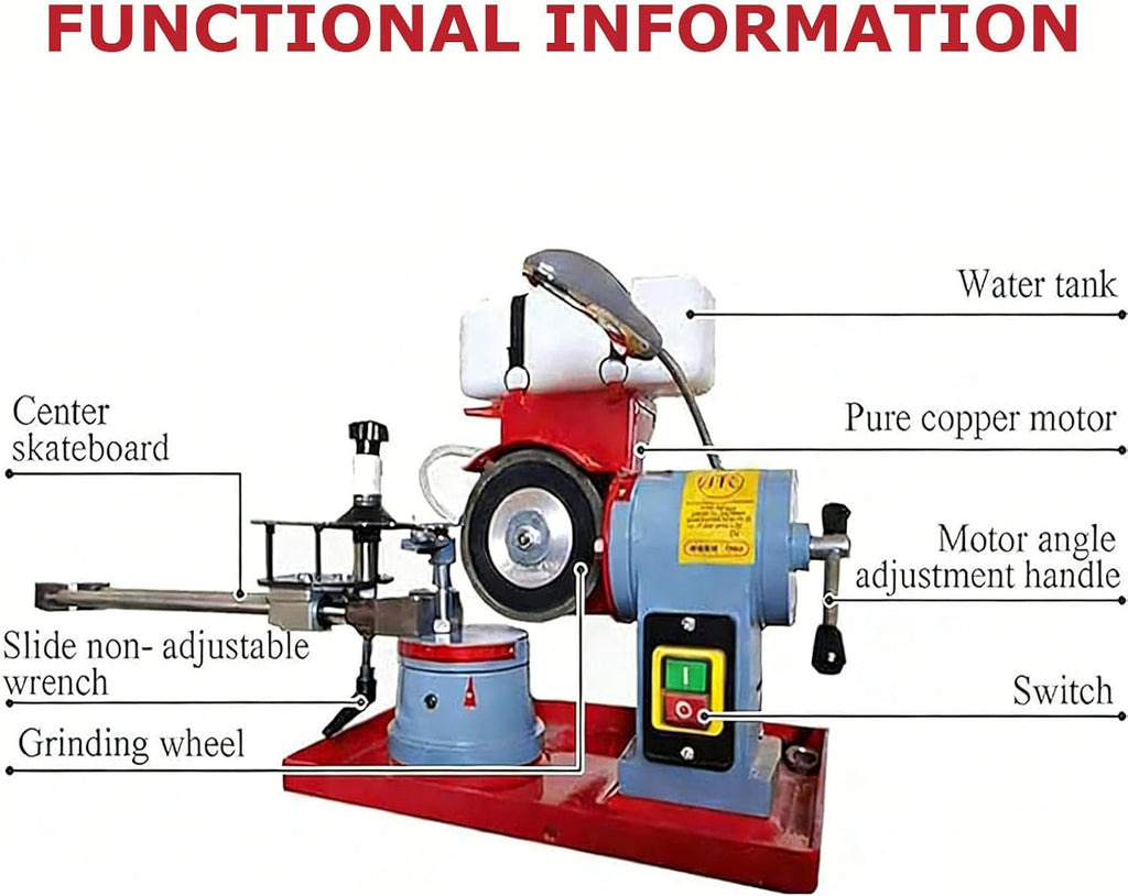 Circular Saw Blade Sharpener, 550W Multi-Tool Sharpening Machine for Carbide Tips, Dry Wet Polishing Machine Water Injection Woodworking Saw Blade Sharpener