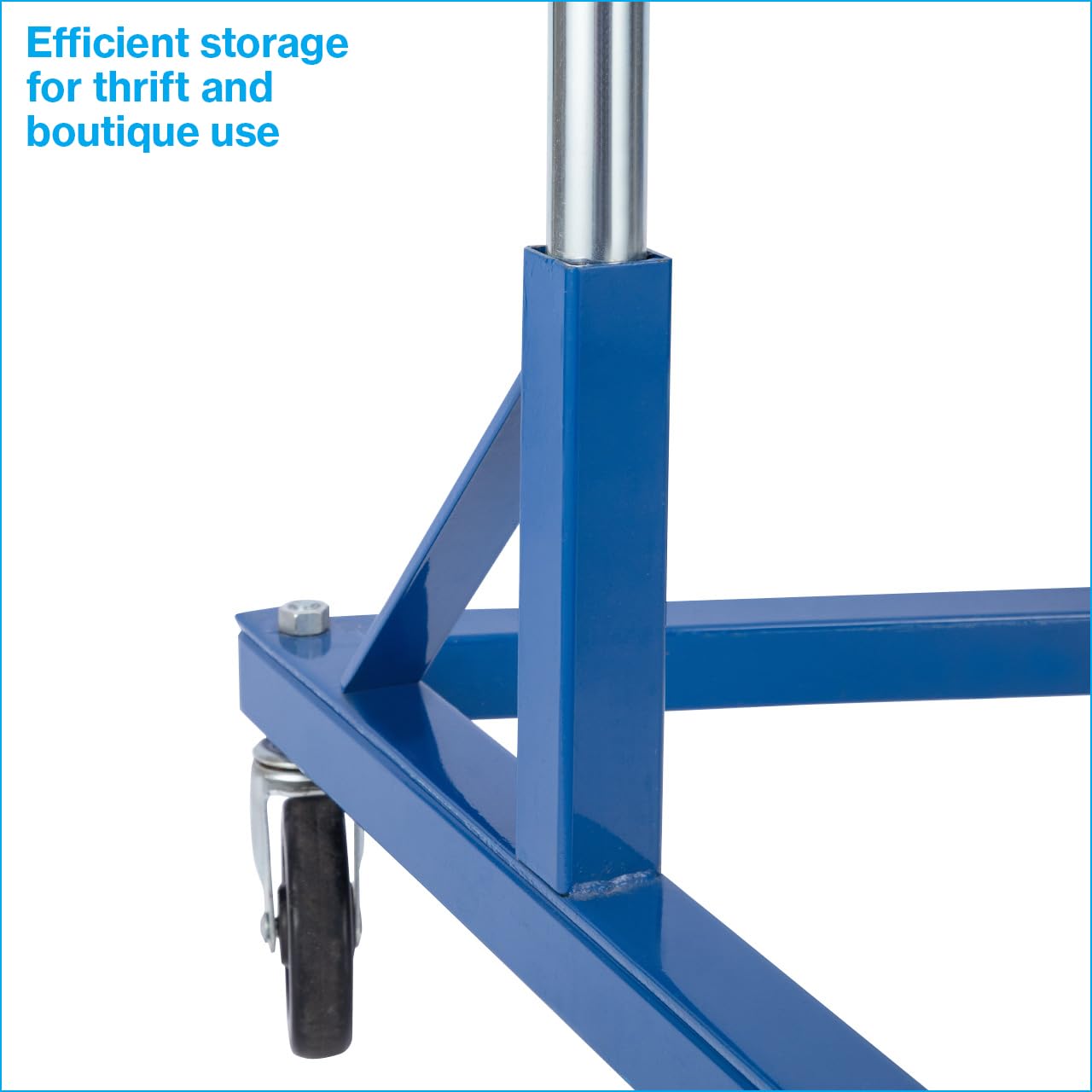 SSWBasics Super Heavy-Duty Single-Rail Clothing Rack (Z-Truck Rolling Rack) - 63'W X 24'D X 66'H (Holds 500lbs) - Sturdy Heavy Duty Clothing Rack Z Truck Garment Rack for Retail, Thrift, Boutique,