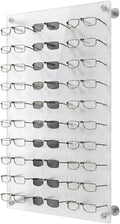 Optical Display for 30 Eyewear Frames - Wall Mount Acrylic Eyewear or Sunglass Display Package in Frosted White – 31.75' (H) X 18.5' (W)