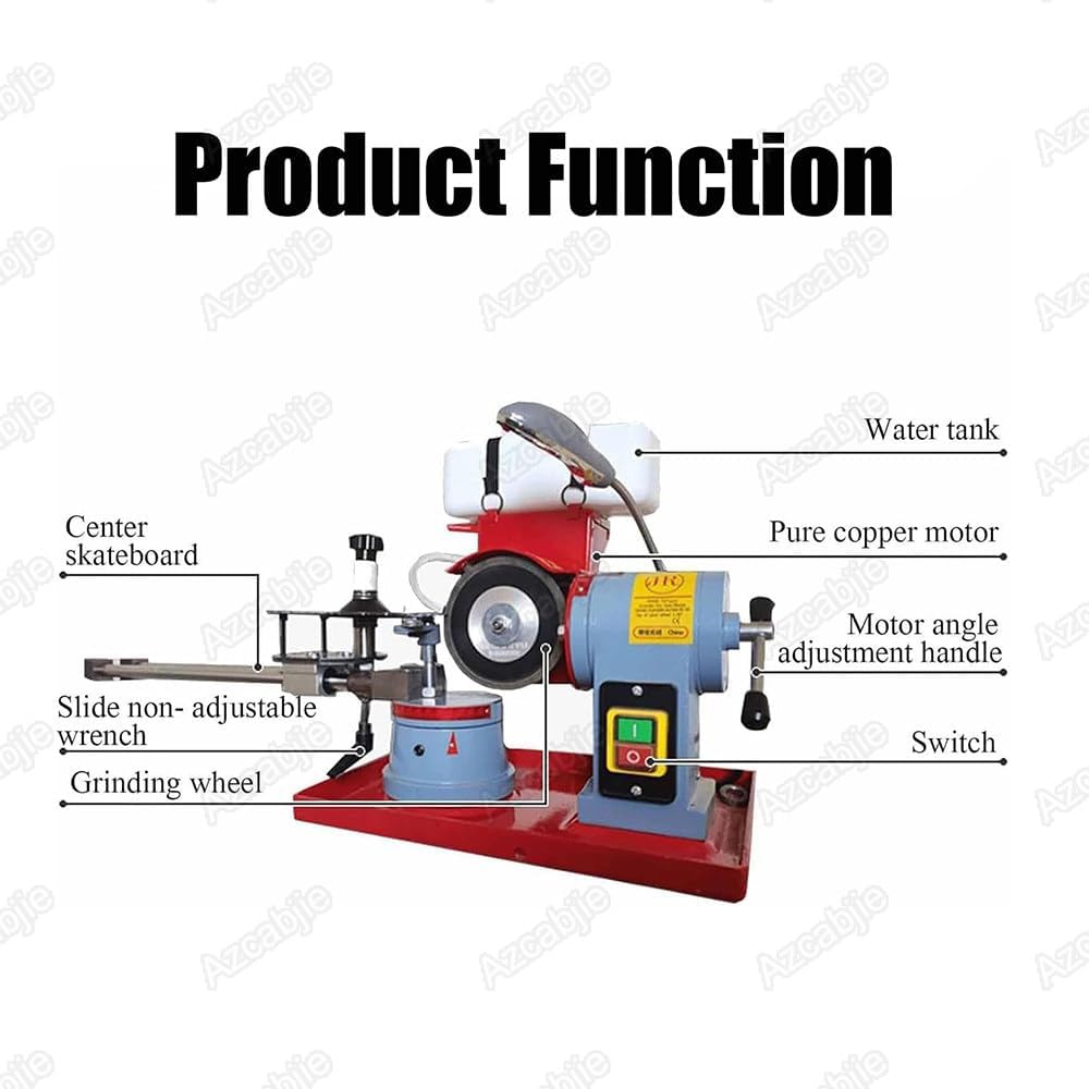 Versatile Circular Saw Blade Grinder,Rotary Angle Sharpener with Water Tank & 5 Arbors for Wet Grinding Carbide Tipped & Alloy Saw Blades 370w
