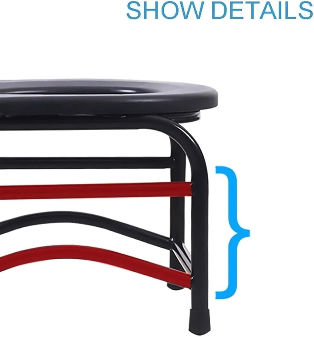 Bedside Commode,Toilet Seat with Handles Backless Commode Non-Slip Portable Steel Tube/Mobile Commode Chair for Travel/Camping/Outdoor(A,30cm)