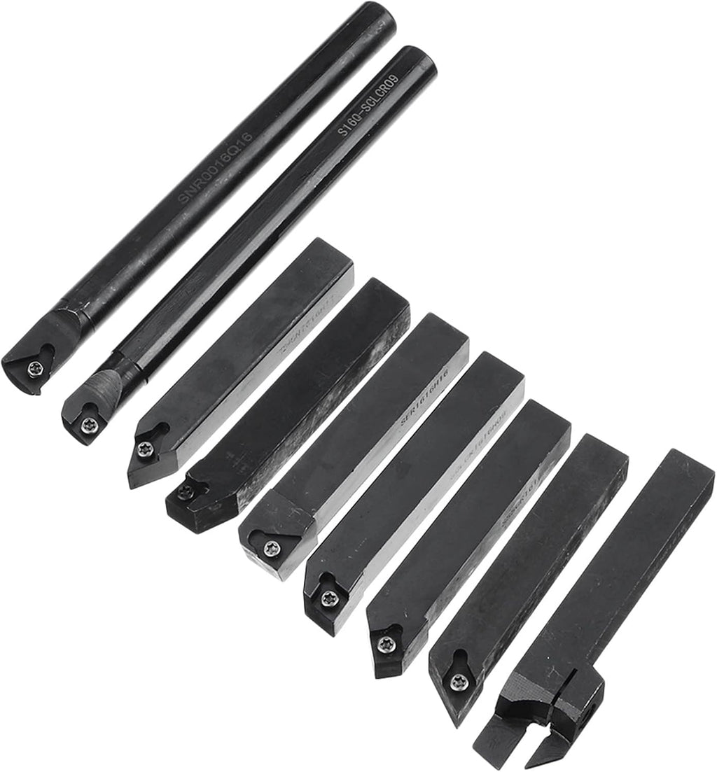 YFCDZVBH 9pcs Lathe Boring Bar Turning Tool Holder Set with Carbide Inserts CNC 16mm Shank Cutting Tool Holder