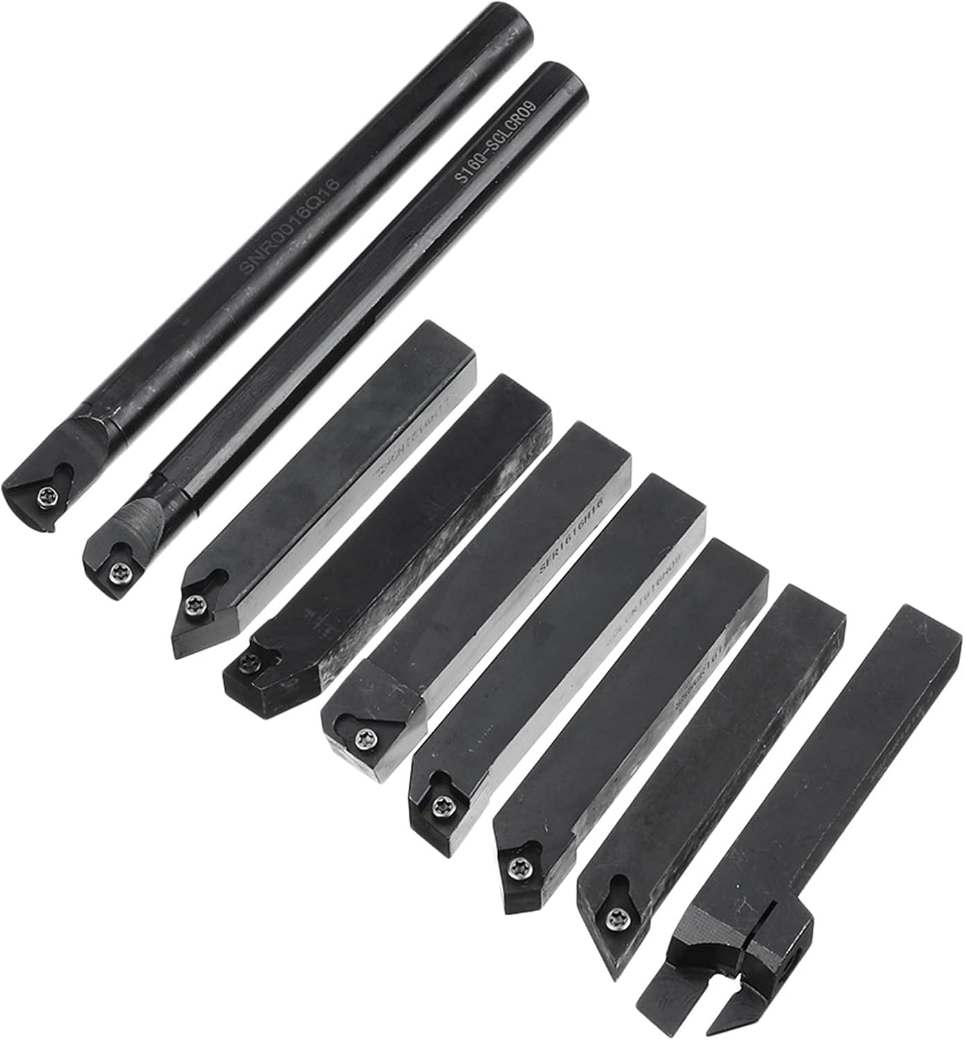 YFCDZVBH 9pcs Lathe Boring Bar Turning Tool Holder Set with Carbide Inserts CNC 16mm Shank Cutting Tool Holder