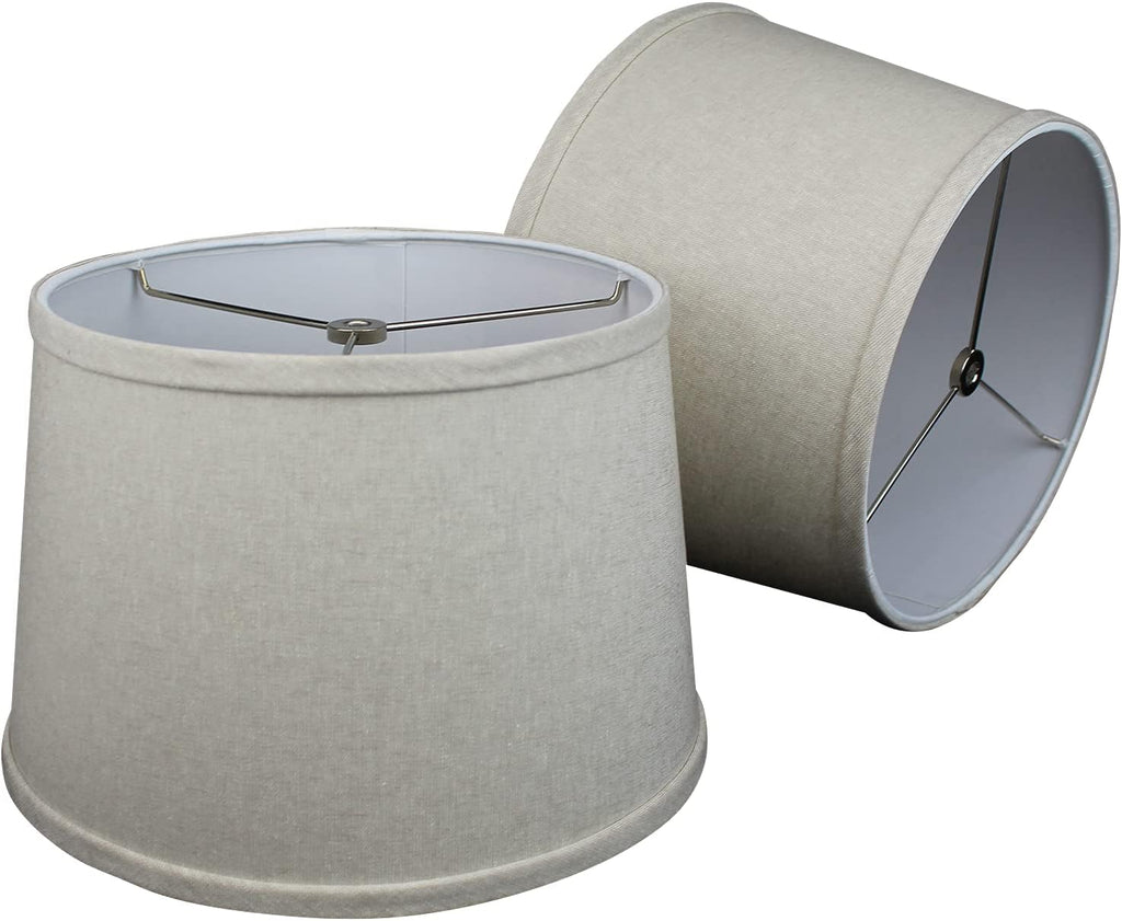FenchelShades.com Set of 2 Lampshades 10' Top Diameter x 12' Bottom Diameter x 8' Slant Height with Washer (Spider) Attachment. Attaches to Lamps with an existing Harp (not included) (Couture Sand)
