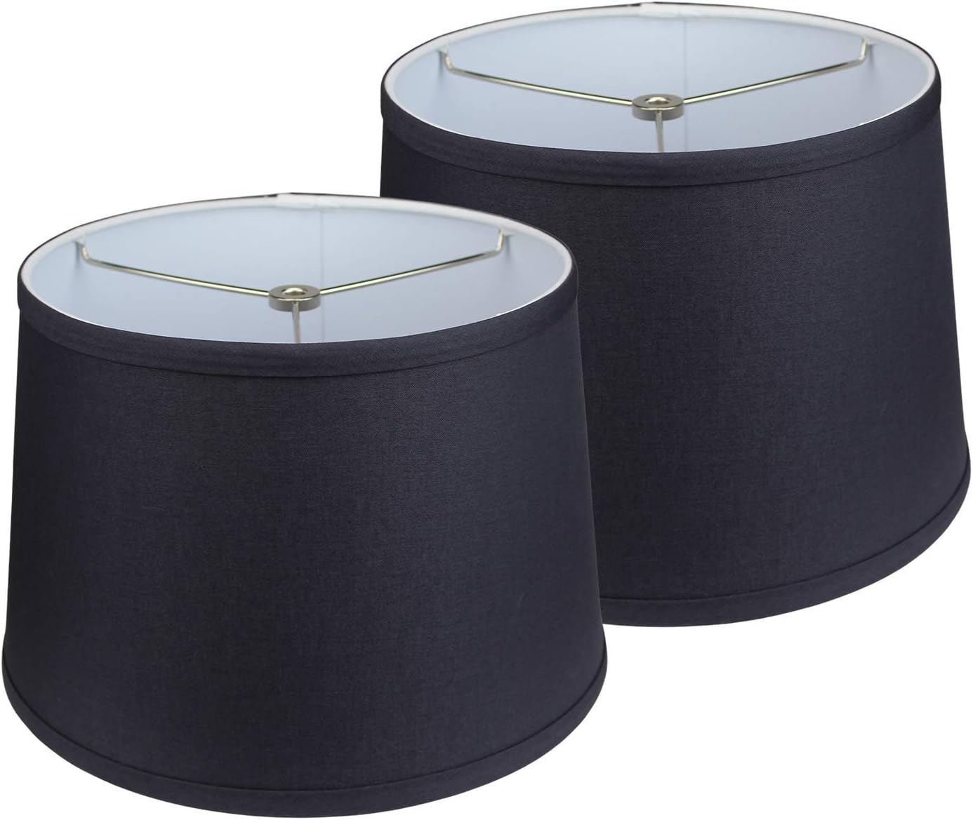 FenchelShades.com Set of 2 Lampshades 10' Top Diameter x 12' Bottom Diameter x 8' Slant Height with Washer (Spider) Attachment. Attaches to Lamps with an existing Harp (not included) (Linen Charcoal)