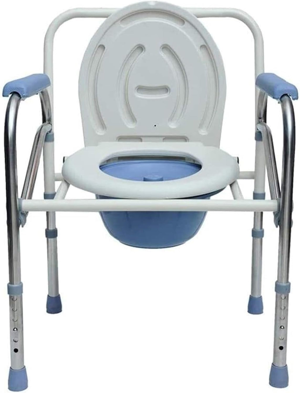 Bedside Commode Compact Folding Commode Chair Adjustable Height Toilet Seat Heavy Duty Shower Chair for Elderly Disabled