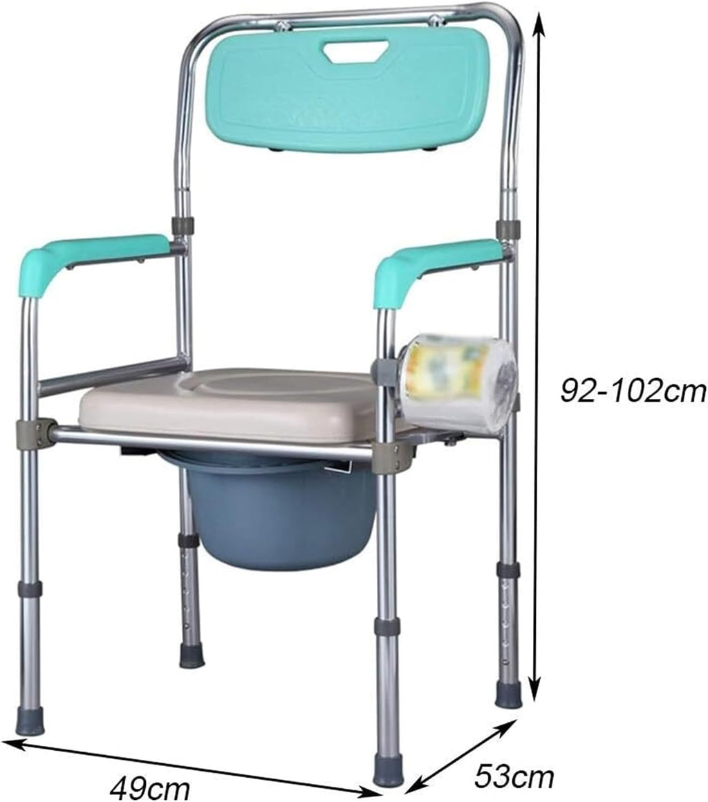 Toilet Chair Homecare Folding Chair Bariatric Toilet Seat Lightweight Shower Bench with Ultra-Premium Padded Splash Guard/Bucket/Lid Bathroom Safety