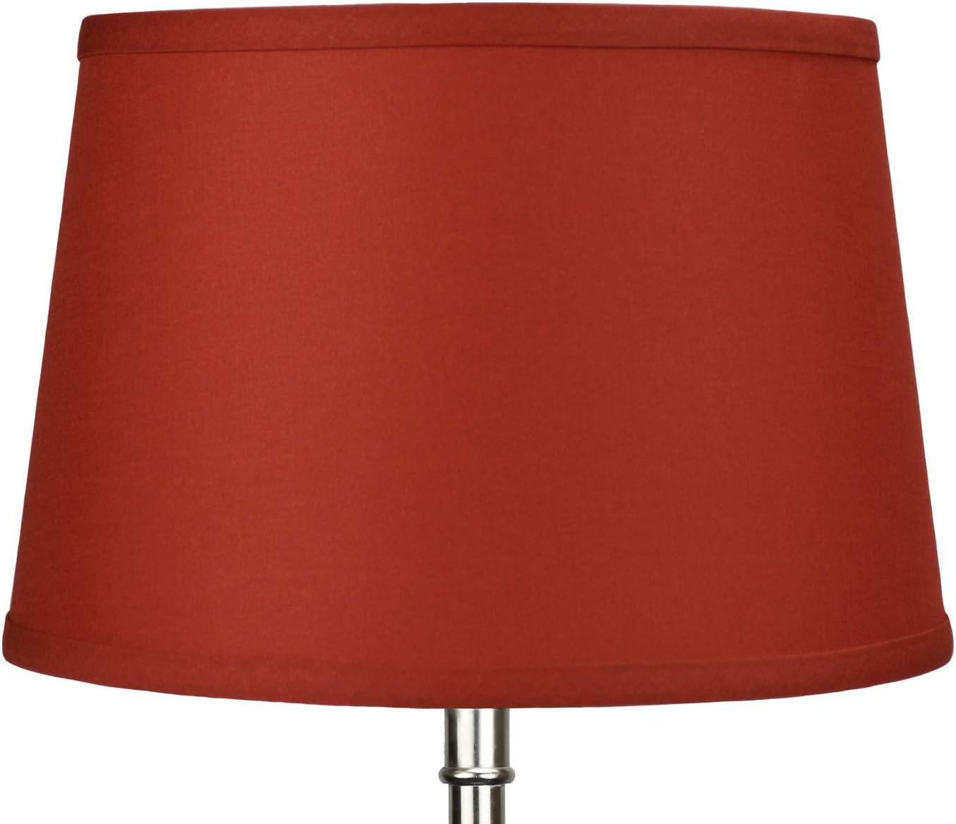 FenchelShades.com Set of 2 Lampshades 10' Top Diameter x 12' Bottom Diameter x 8' Slant Height with Washer (Spider) Attachment for Lamps with a Harp (Linen Paprika)